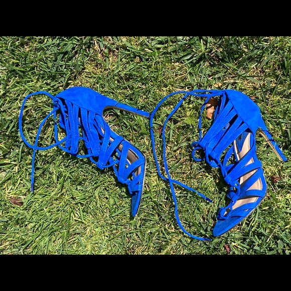 Beautiful Blue F21 Tie-up Heels 💙 - Picture 1 of 4